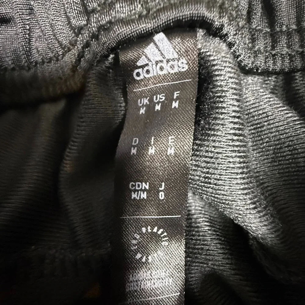 Adidas Track Pants Mens M Gray Black Logo Athletic Sweatpants 3 Stripes‎